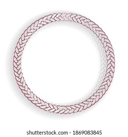 Paper cut Rope frame icon isolated on white background. Frames from nautical rope. Round marine rope for decoration. Paper art style. Vector.