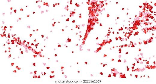 Paper cut rosy heart shapes flying background design. Mother's Day gift decor. Greeting card backdrop. Random heart relationship symbols illustration.