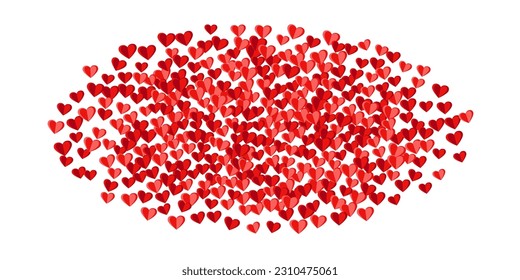 Paper cut rosy heart shapes beautiful vector background. Wedding decorative elements. Postcard background. Random heart love symbols scatter.