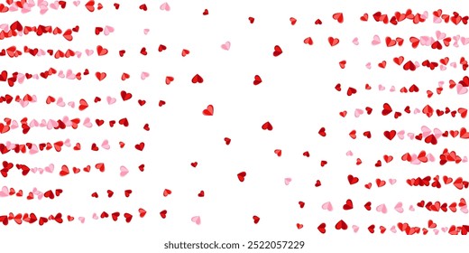 Paper cut rosy heart shapes confetti background design. Women's Day decor. Postcard backdrop. Random heart marriage signs illustration.