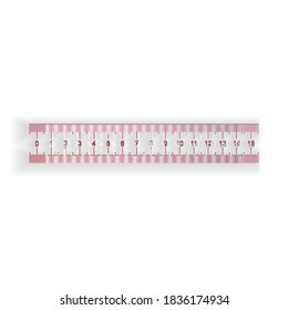 Paper cut Ruler icon isolated on white background. Straightedge symbol. Paper art style. Vector.