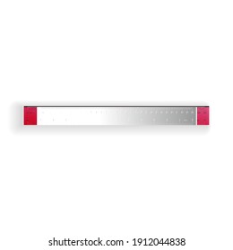 Paper cut Ruler icon isolated on white background. Straightedge symbol. Paper art style. Vector.