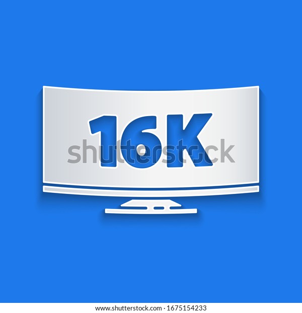 Paper Cut Screen Tv 16k Ultra Stock Vector Royalty Free