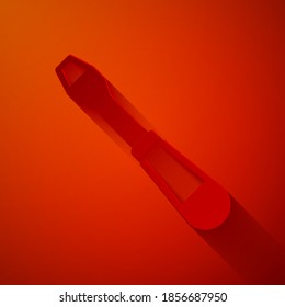 Paper cut Screwdriver icon isolated on red background. Service tool symbol. Paper art style. Vector.