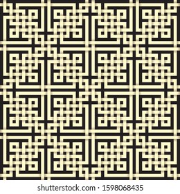 Paper cut seamless pattern in celtic knot style. Tileable vector background with 3D effect.