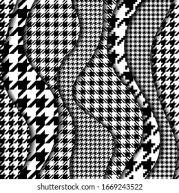 Paper cut shapes design pattern. Seamless vector pattern. Patchwork block layered style.