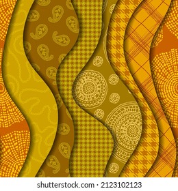 Paper cut shapes design. Seamless vector pattern.