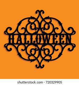 Paper Cut Silhouette Halloween Vintage Ornate Swirl 