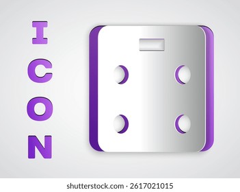 Paper cut Smart bathroom scales icon isolated on grey background. Weight measure equipment. Internet of things concept with wireless connection. Paper art style. Vector