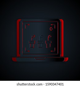 Paper cut Smart farming technology - farm automation system icon isolated on black background. Paper art style. Vector Illustration