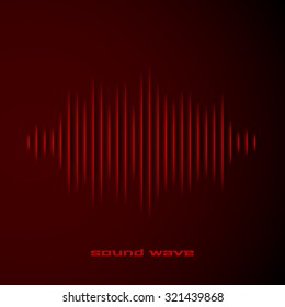 Paper cut sound waveform sign with shadow