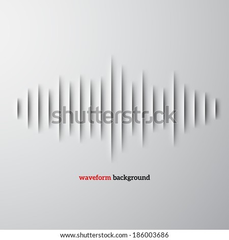 Paper cut sound waveform sign with shadow
