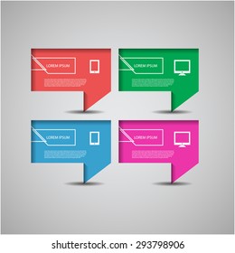 Paper cut speech banners, eps10 Vector.