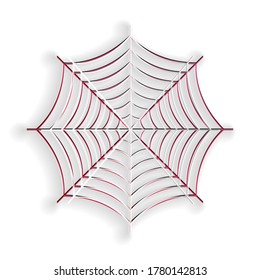 Paper cut Spider web icon isolated on white background. Cobweb sign. Paper art style. Vector