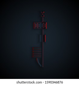 Paper cut Standalone sensor icon isolated on black background. Paper art style. Vector Illustration