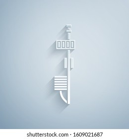 Paper cut Standalone sensor icon isolated on grey background. Paper art style. Vector Illustration