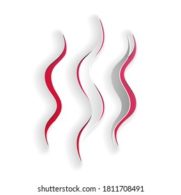 Paper cut Steam icon isolated on white background. Paper art style. Vector.