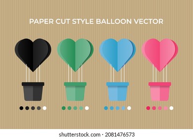 Vector de globo de estilo de corte de papel. Ilustración del vector