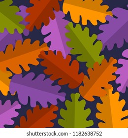 paper cut style bright colorful oak leaves background, autumn fall thanksgiving banner vector illustration