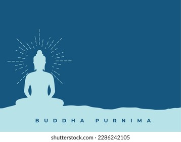 paper cut style buddha purnima background for meditation vector