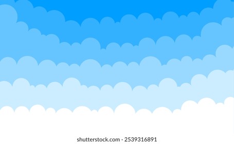 paper cut style cloudy fluffy sky wallpaper design vector