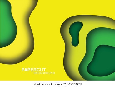 Paper cut style design for branding, advertising with abstract shapes. Modern background for covers, invitations, posters, banners, flyers, placards. Vector illustration.