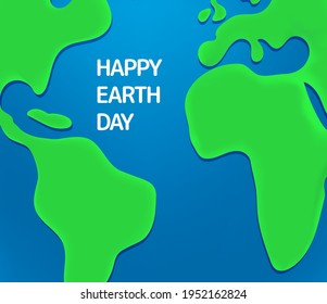 Paper cut style Earth day banner