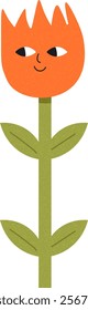 Paper Cut Style Flower Character Vector Illustration