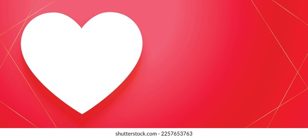 paper cut style heart banner for sending valentines day message vector