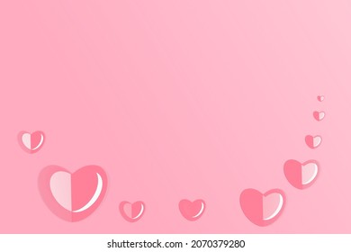 paper cut style of love and valentine day for card valentine's or gift wrapping paper