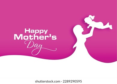 paper cut style mothers day card send mom love and care vector