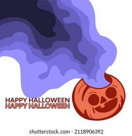 Paper Cut Style pumpkin Halloween Holiday Background. Layered Effect, Vector Illustration. Stock Vector - Illustration of greeting, decoration