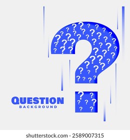 paper cut style question mark symbol template for social guidance and solution vector