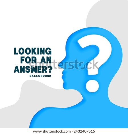 paper cut style question mark concept template for social talk or speech vector