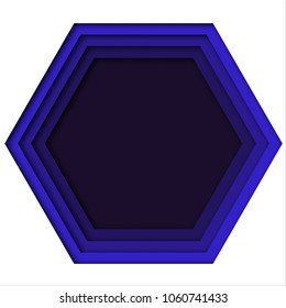 Paper cut style vector illustration with 
hexagon