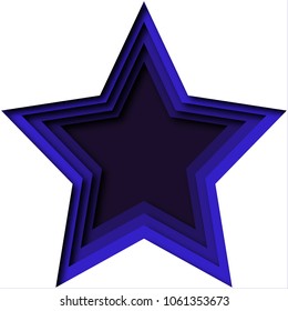 Paper cut style vector illustration with star