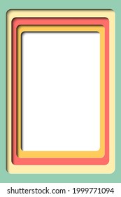 Paper cut style vertical frame. 3D abstract background. Shadow box. Banner, poster, flyers, business cards. Vector