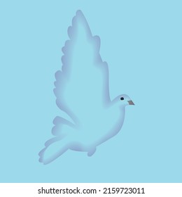 Paper cut style.  wing, bird, feather, dove, pigeon, symbol, peace   Origami silhouette. Craft paper cut art illustration.