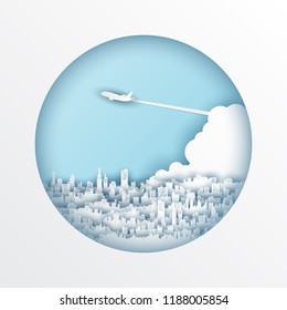 Paper cut style of world famous landmark of Brazil,travel postcard and poster,vector illustration.
