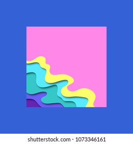 Paper cut summer background. Design industry for posters, placards,banners, flyers. Trendy concept fashion design. Vector illustration