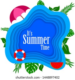 paper cut it's summer time template