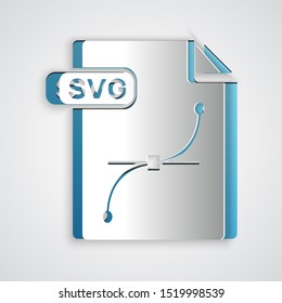 Paper cut SVG file document. Download svg button icon isolated on grey background. SVG file symbol. Paper art style. Vector Illustration