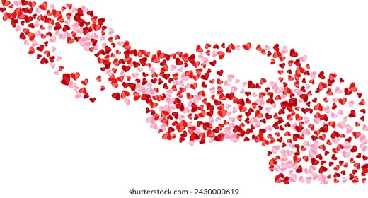 Paper cut sweet heart shapes explosion background design. Valentine's Day decor. Poster background. Small heart family symbols illustration.