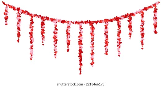 Paper cut sweet heart symbols explosion vector background. Birthday surprise party decor. Present gift decorative elements. Banner background. Little heart marriage signs scatter.