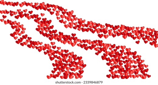 Paper cut sweet heart symbols romantic vector background. Valentines Day sale decor. Greeting card background. Little heart amour signs illustration.