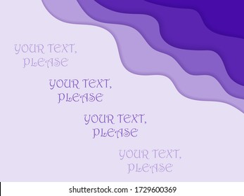 paper cut template in violet tones - vector illustration, eps