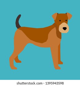 Paper cut terrier dog pattern background. Abstract childish crafted dog for design birthday card, party invitation, poster, pet shop store sale, veterinary clinic advertising, bag print etc.