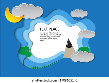 paper cut text place style shadow 