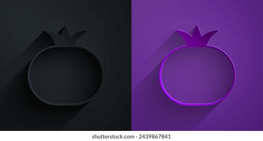 Paper cut Tomato icon isolated Paper cut background. Paper art style. Vector