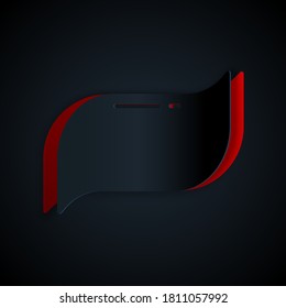 Paper cut Toothpaste icon isolated on black background. Paper art style. Vector.